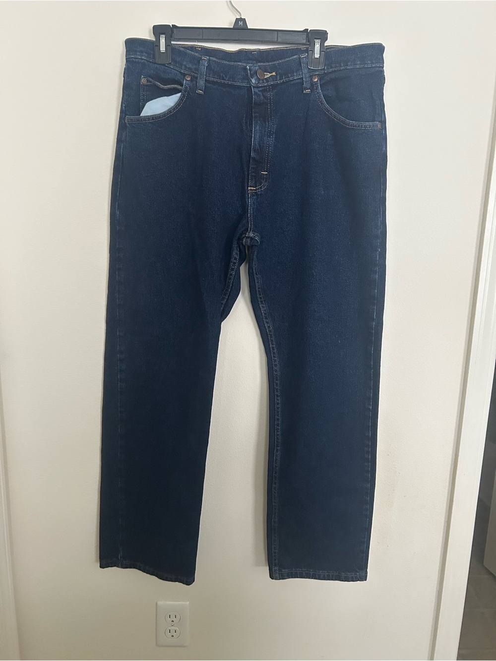 Wrangler Dark Blue Straight-Leg Jeans size 36X30